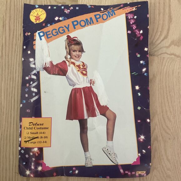 RUBIE’S HALLOWEEN CONCEPTS Peggy Pom Pom Girls Large 12-14 Costume Cheerleader - Picture 1 of 9